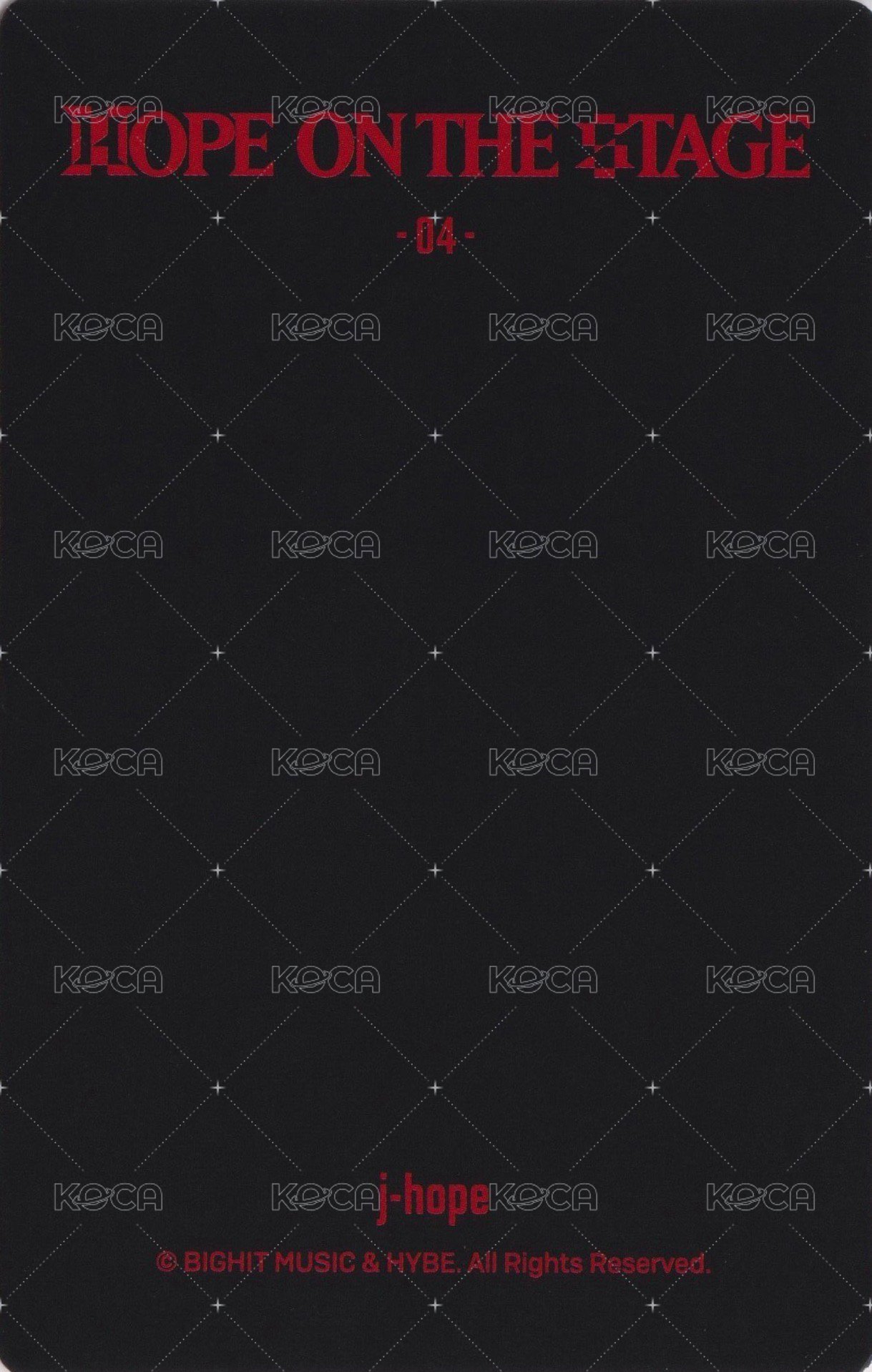 HOTS Tour 周邊卡 B版(4/6) 背面