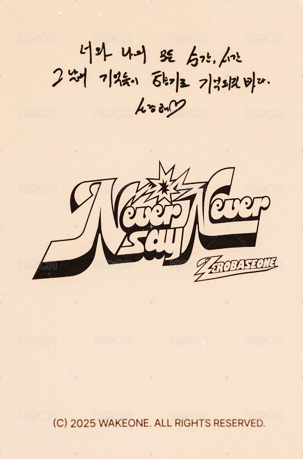 正規一 專輯卡 SCENTS ver. 隨機卡 背面