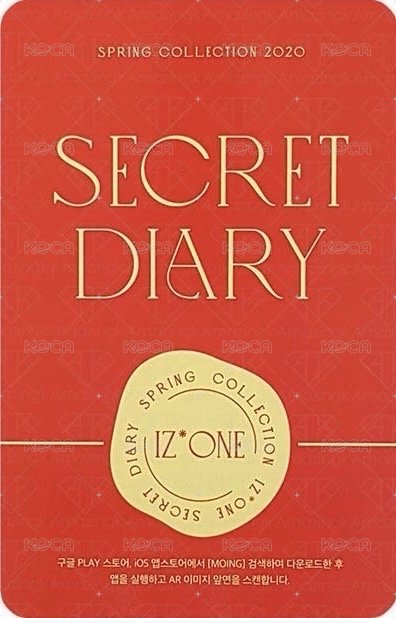 SECRET DIARY 年曆卡 AR卡 背面