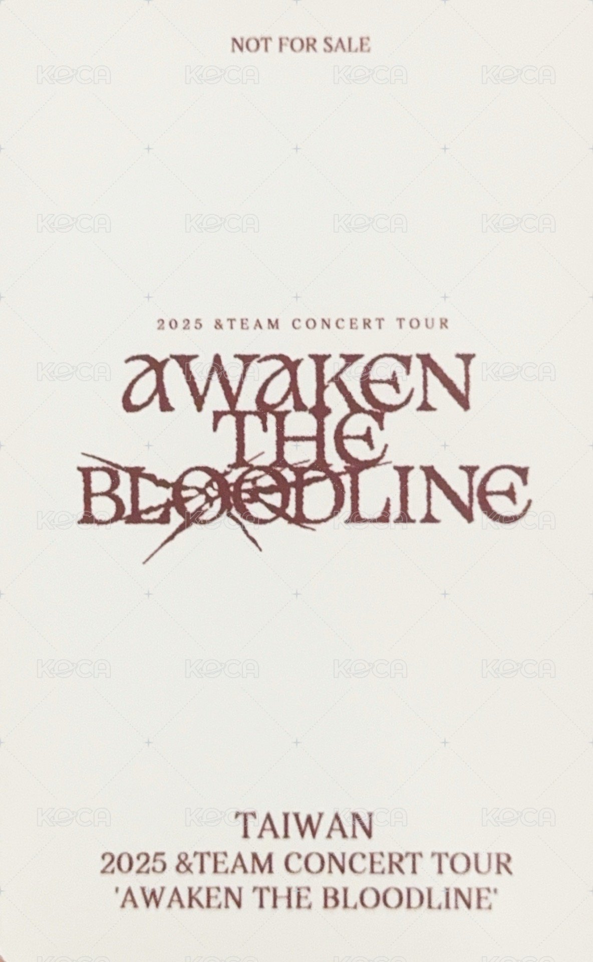 ATB 入場卡 / 場限卡 TAIWAN 台北場 場限卡 背面