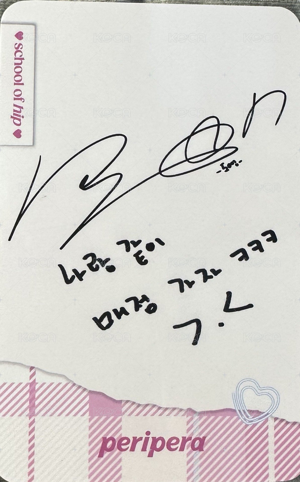 Soar 代言卡 peripera化妝品滿額卡 背面