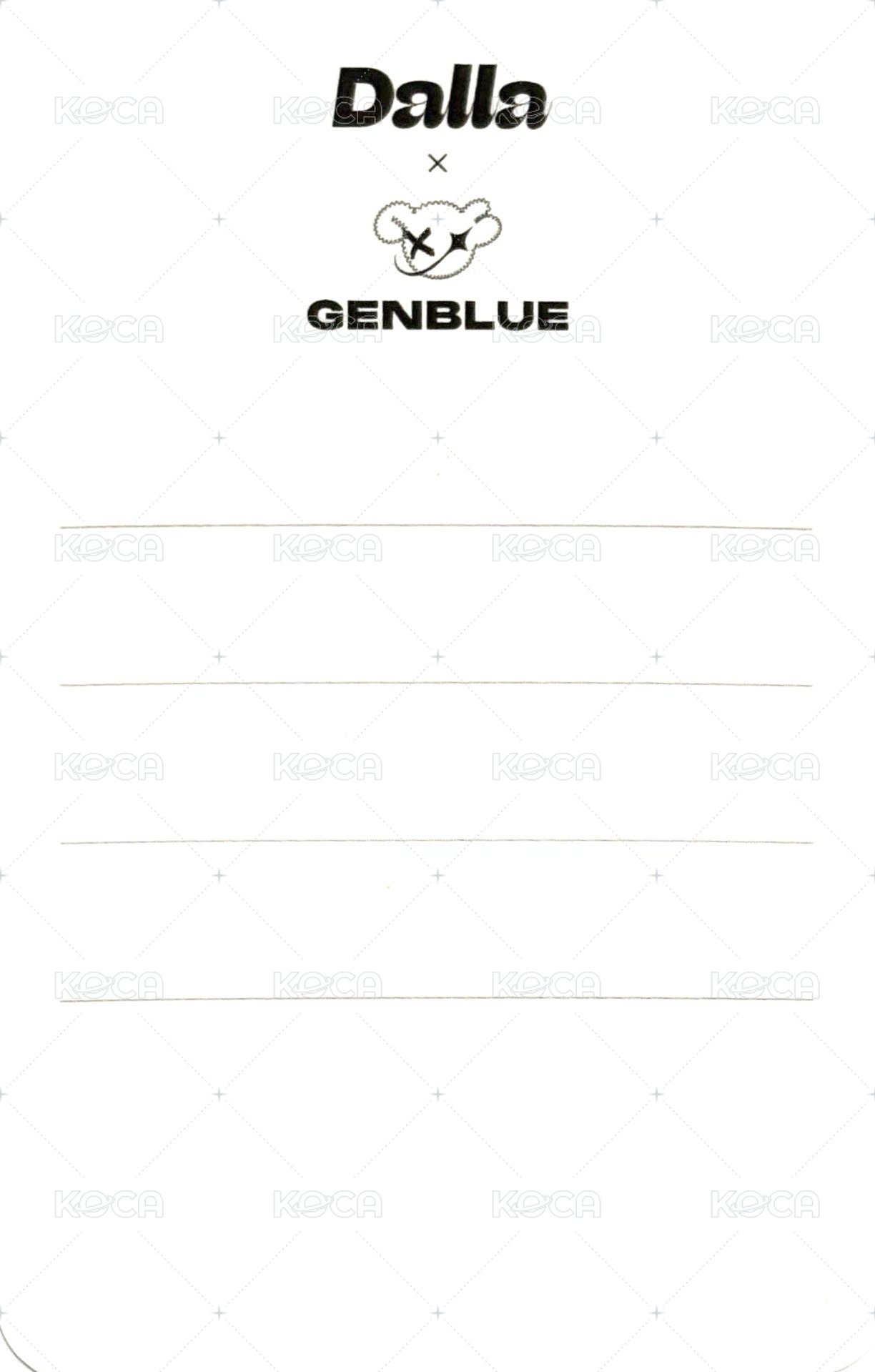 Dalla 代言卡 香水卡 背面