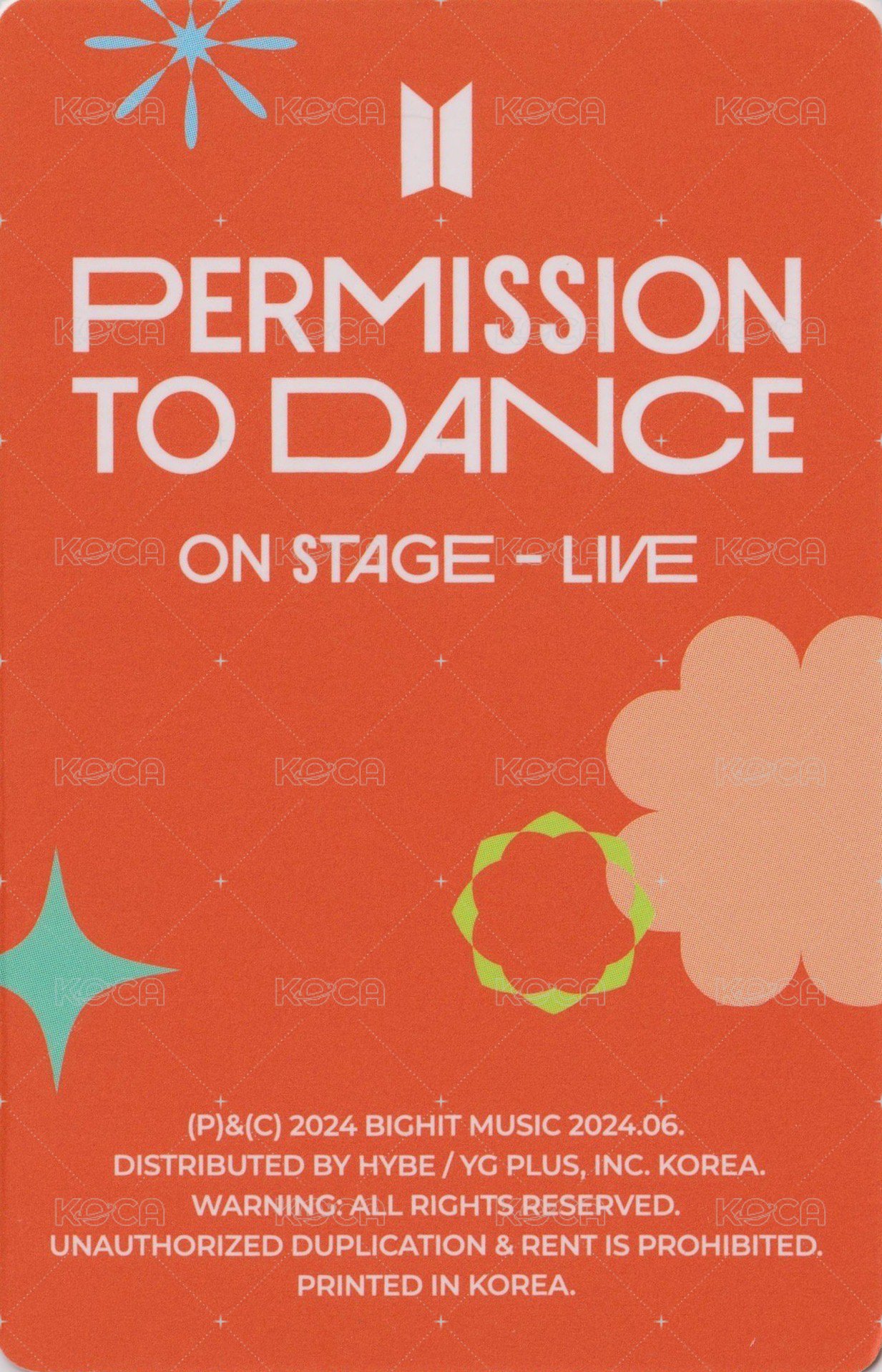 PTD Live 專輯卡 隨機 背面