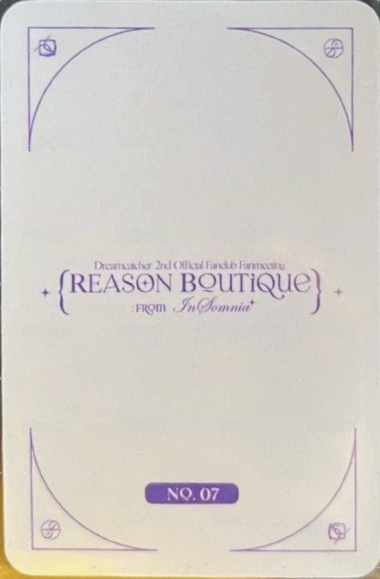 二期會員粉絲見面會 隨機卡 卡包卡 07 背面