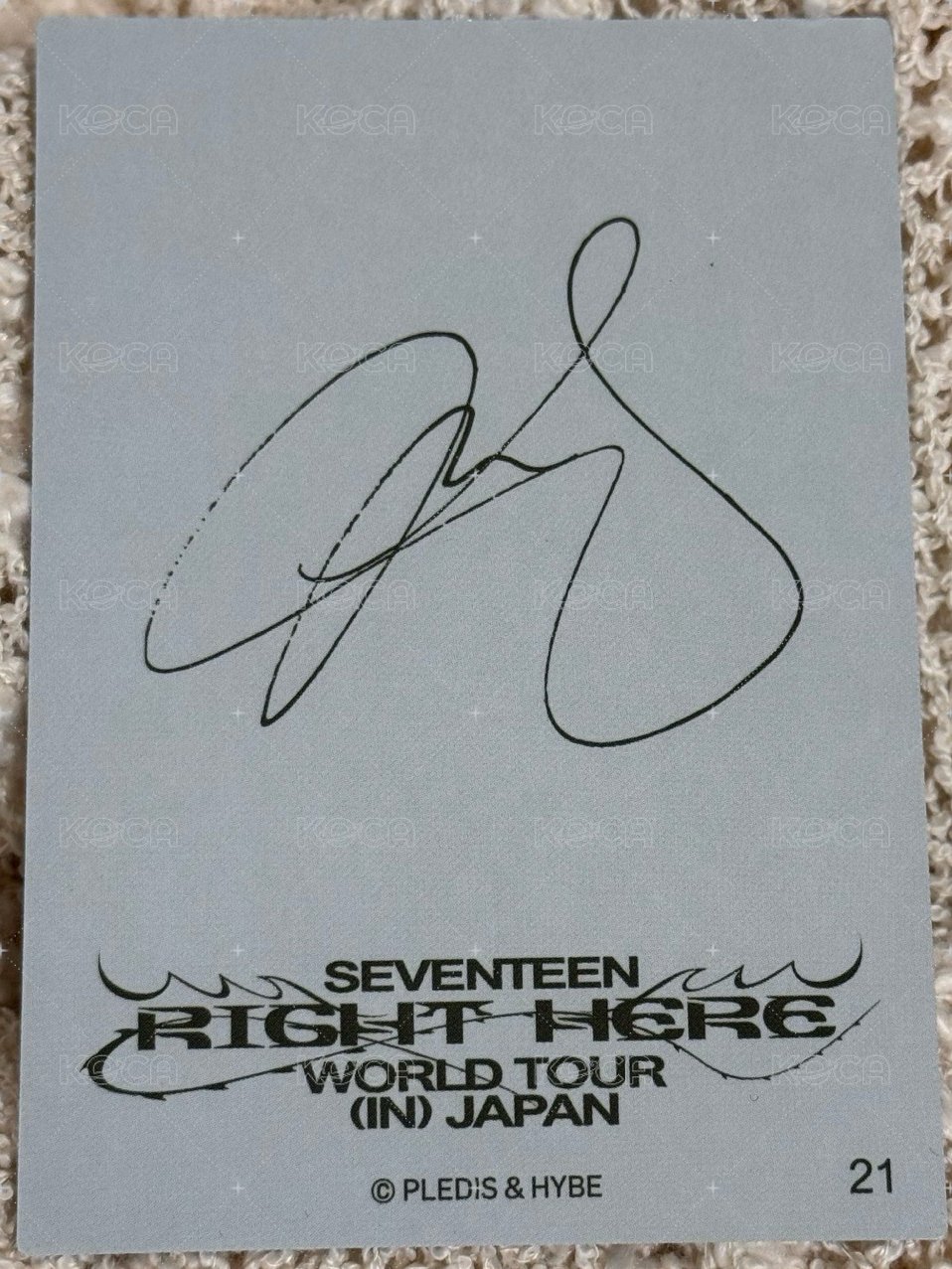 RIGHT HERE 隨機卡 日巡卡包卡 21 背面