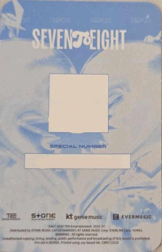 SEVENTOEIGHT 1st single 專輯卡 電子專音樂卡 背面