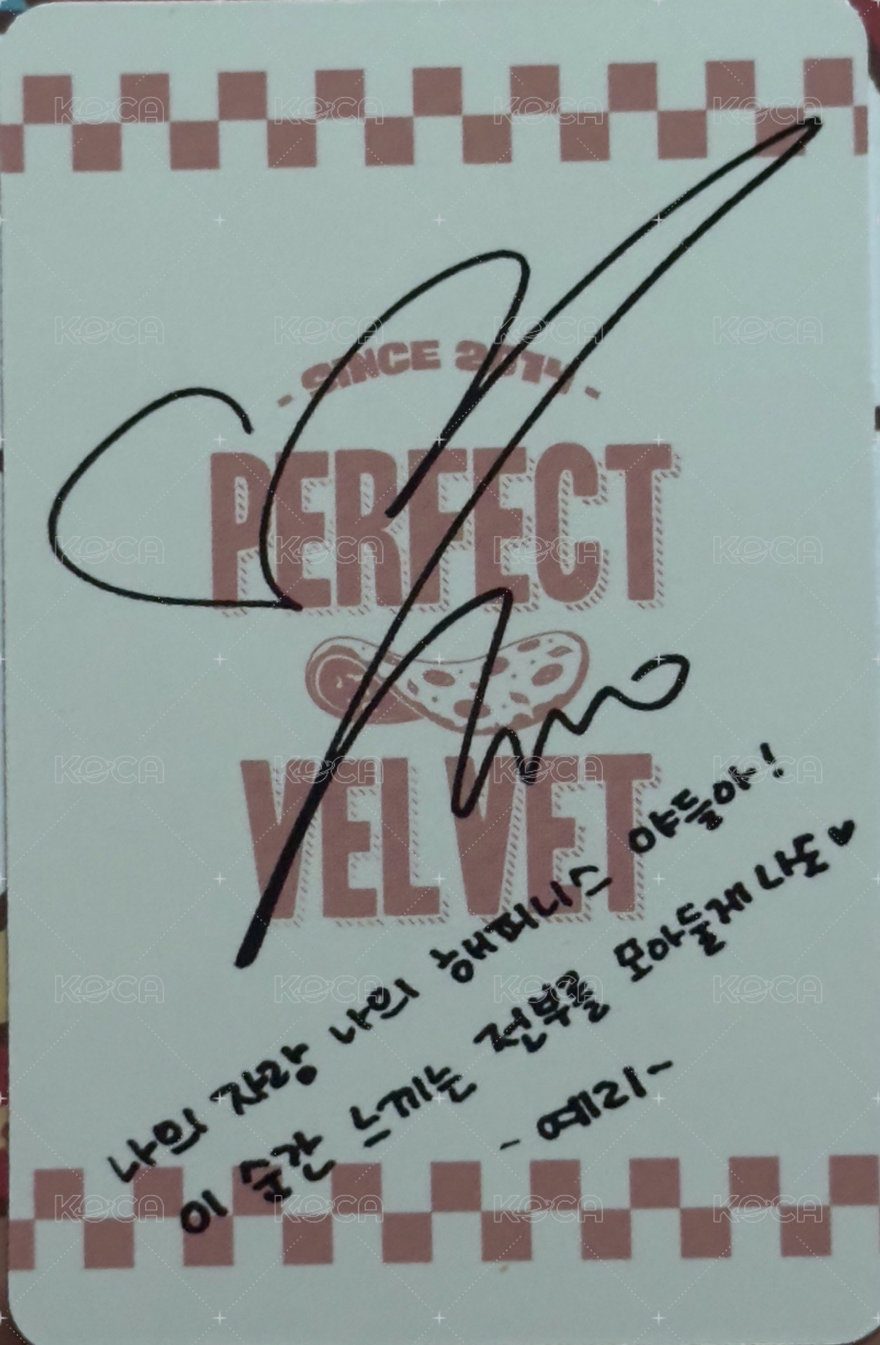 Perfect Velvet 專輯卡 Red Velevt  正規2 Peek-A-Boo Yeri專輯小卡 背面