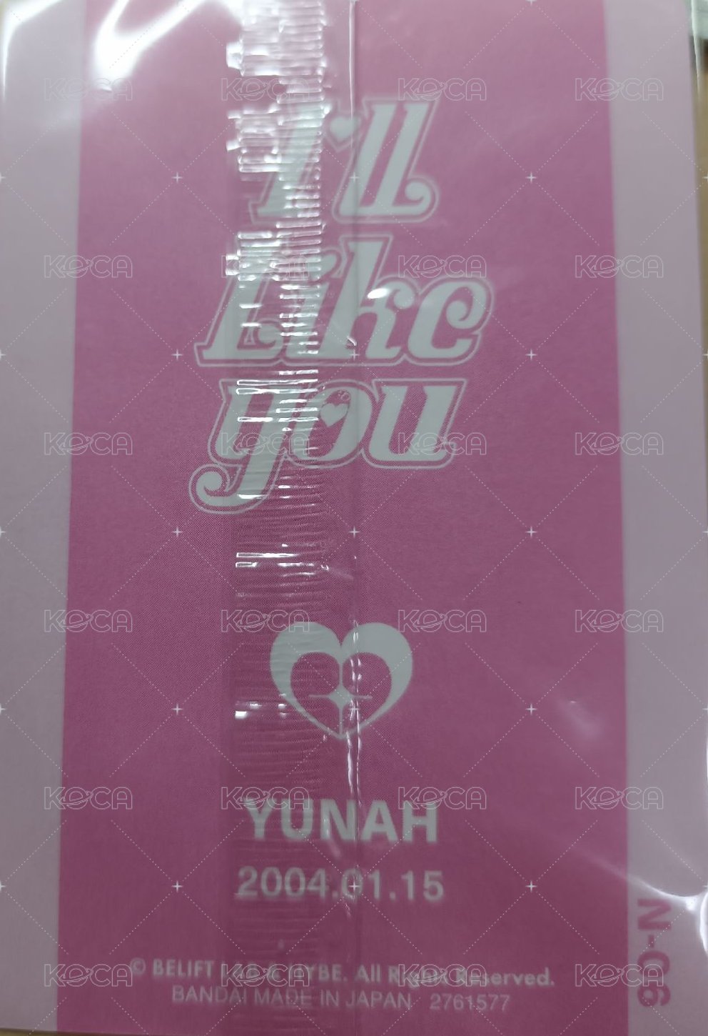 I'LL LIKE YOU 集章卡  背面