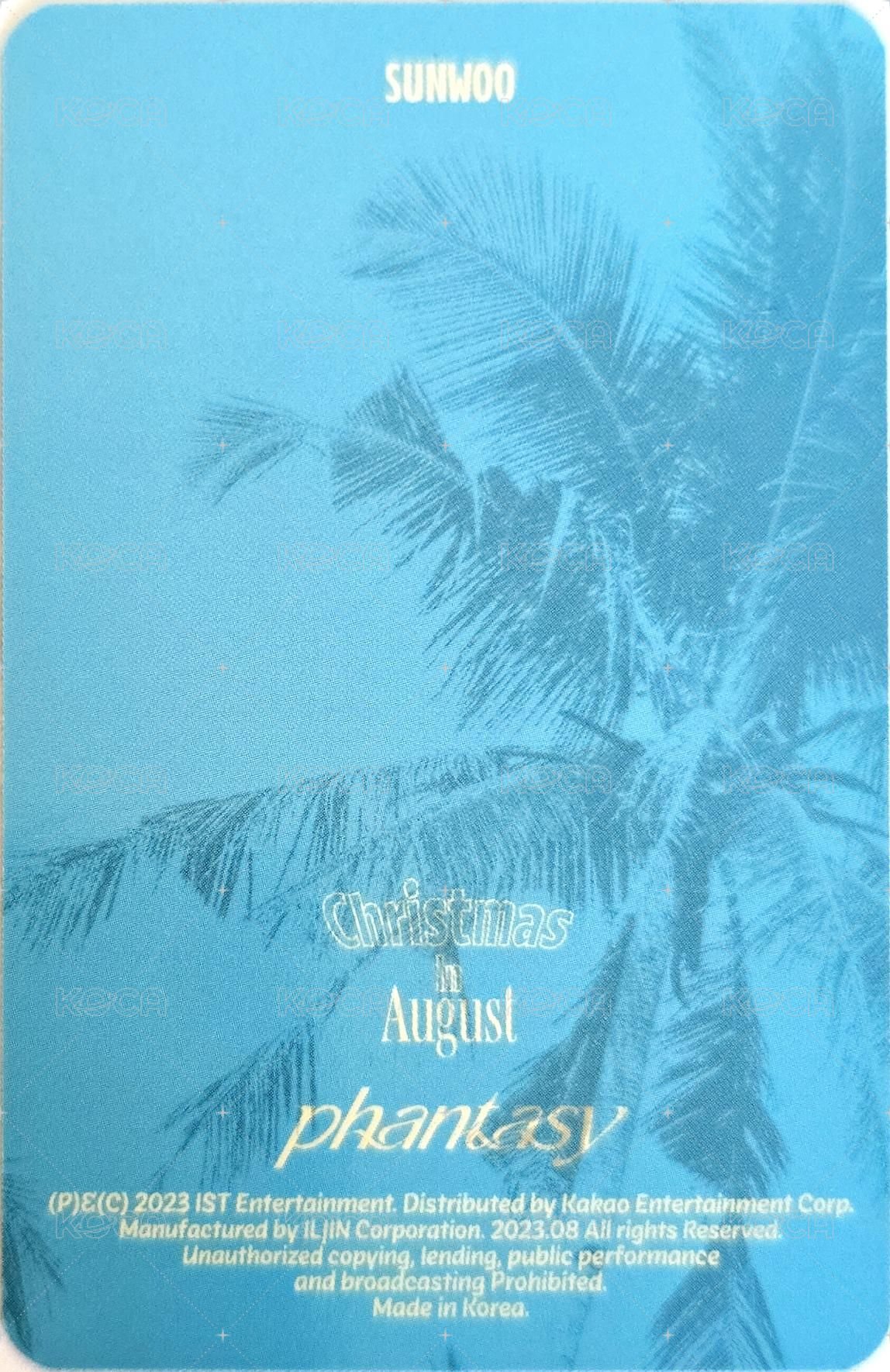 PHANTASY Pt.1 Christmas In August 專輯卡 單封 背面