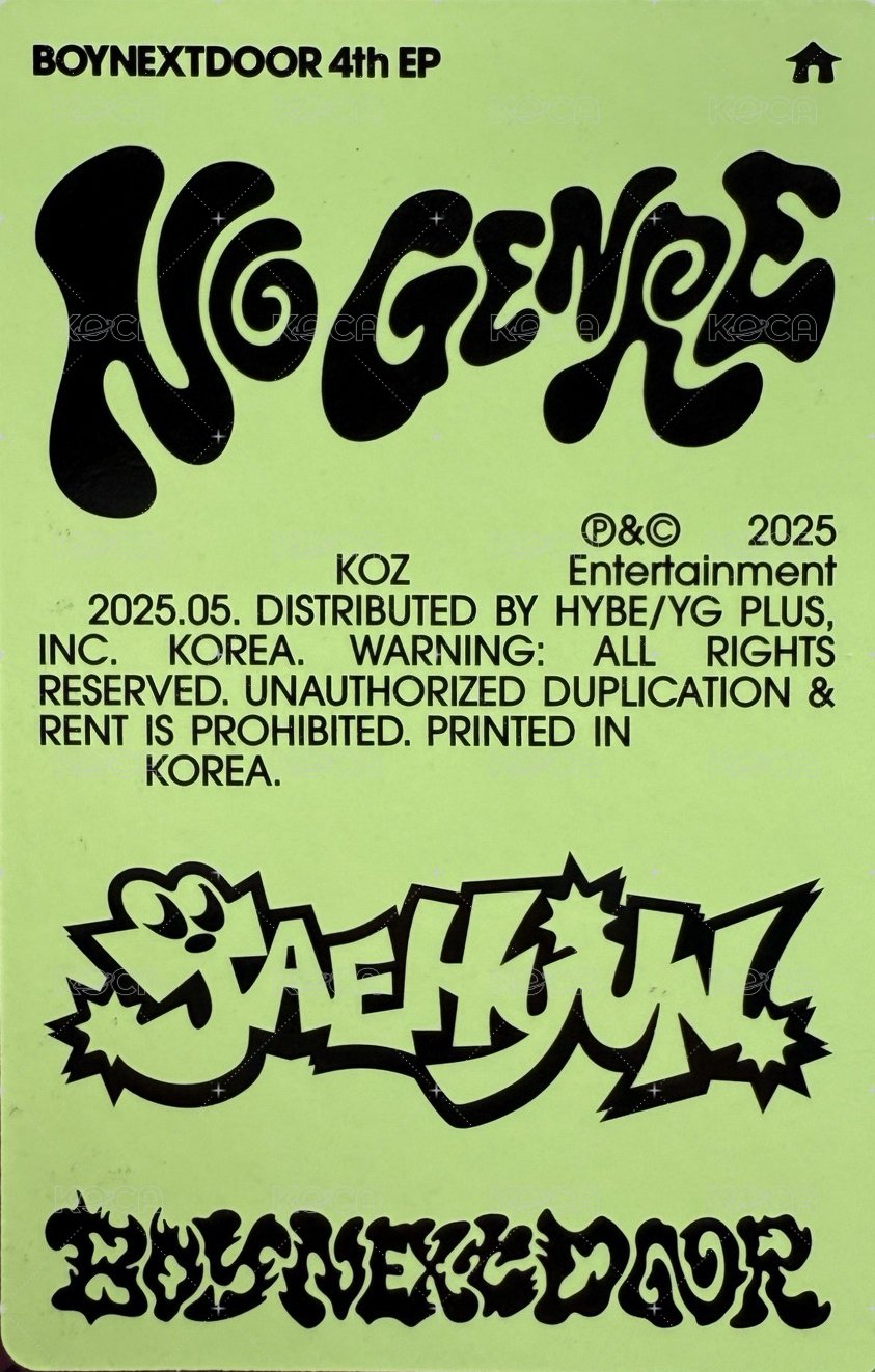 No Genre 專輯卡 No Limit ver. 3 背面