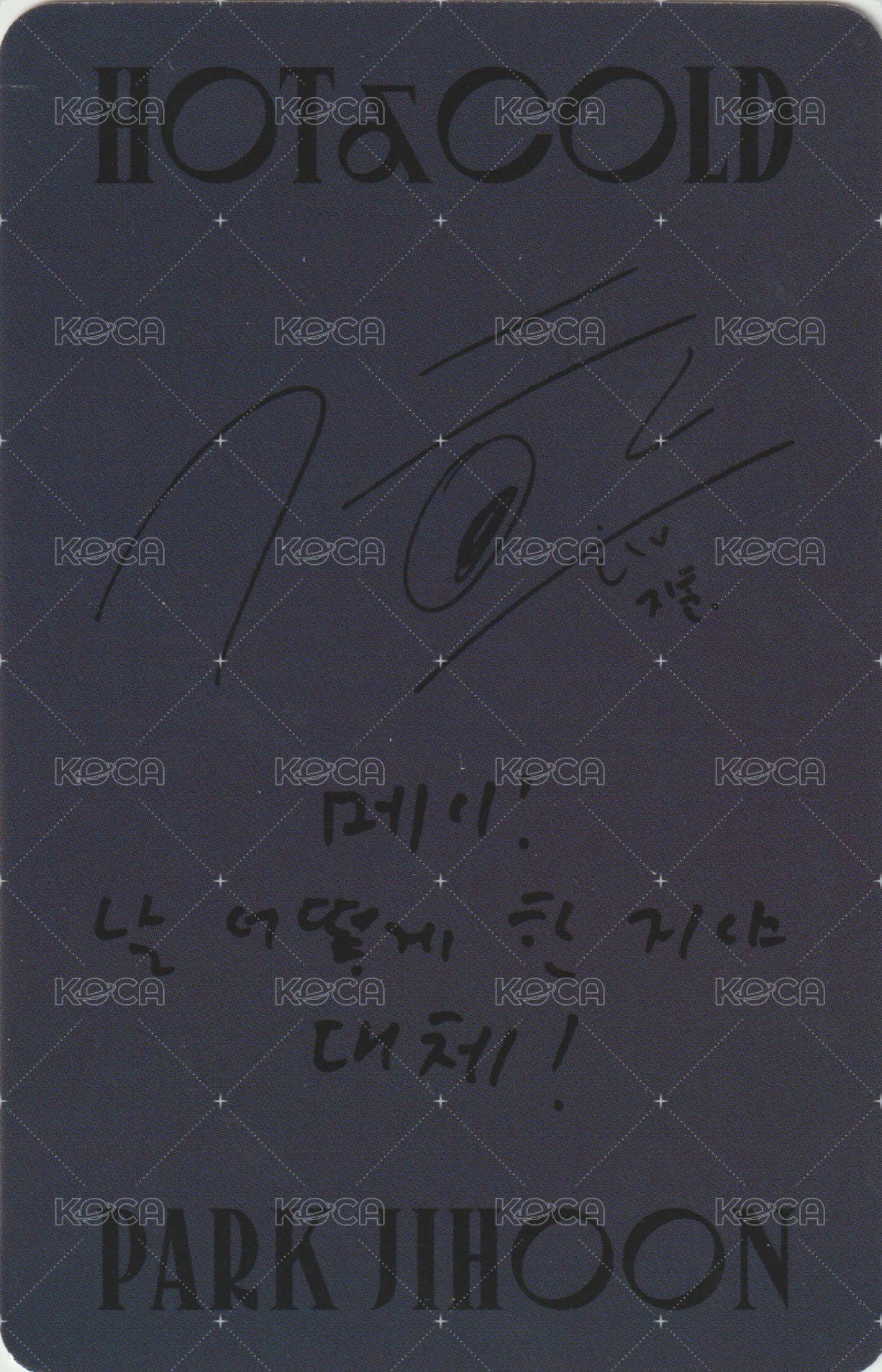 HOT&COLD 專輯卡 (DARKNESS ver.) 背面