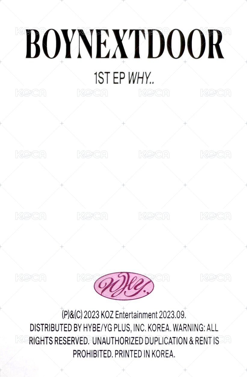 WHY.. 專輯卡 Dazed ver. 背面