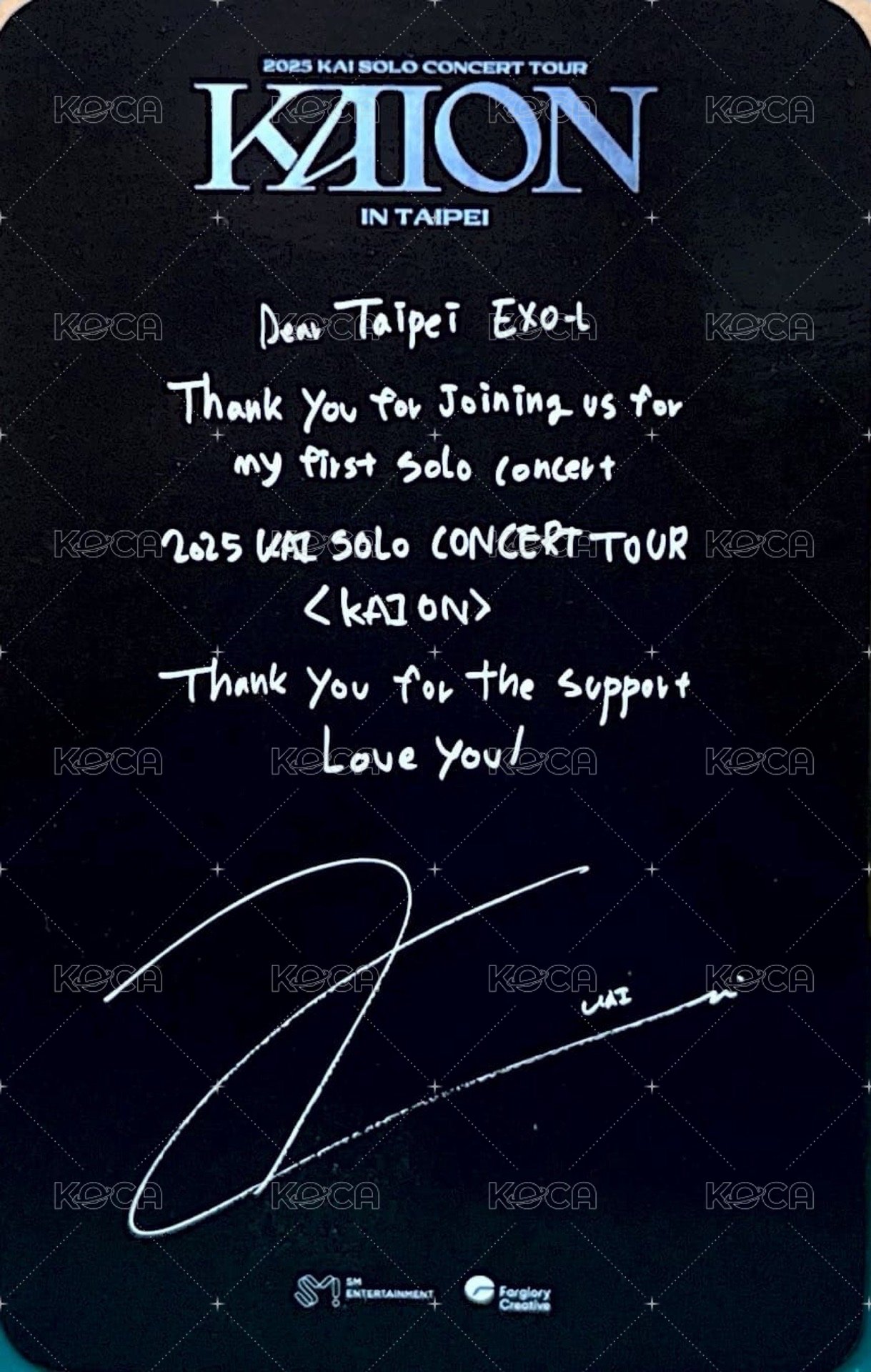 入場卡 / 場限卡 KAION 臺北入場卡 背面