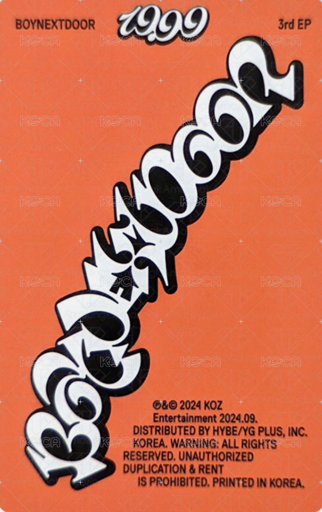 19.99 專輯卡 Dangerous ver. 專卡 2 背面