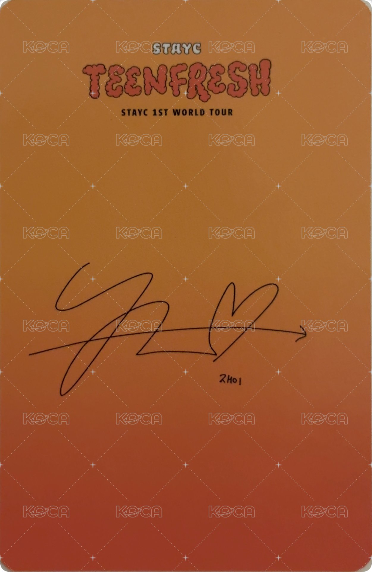 1st World Tour TEENFRESH 滿額卡  背面