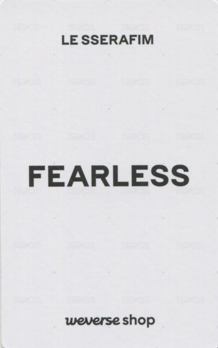 FEARLESS JP wvs 預售 特典卡  背面