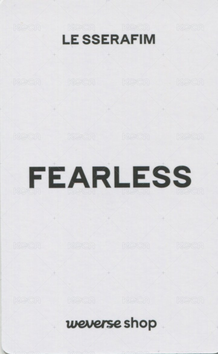 FEARLESS JP wvs 特典卡  背面