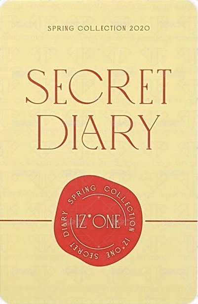 SECRET DIARY 年曆卡  背面
