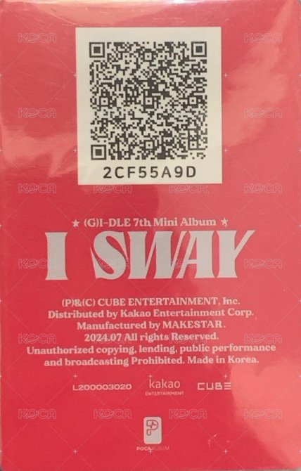 I SWAY 專輯卡 電子專QR卡 Beat ver. 背面