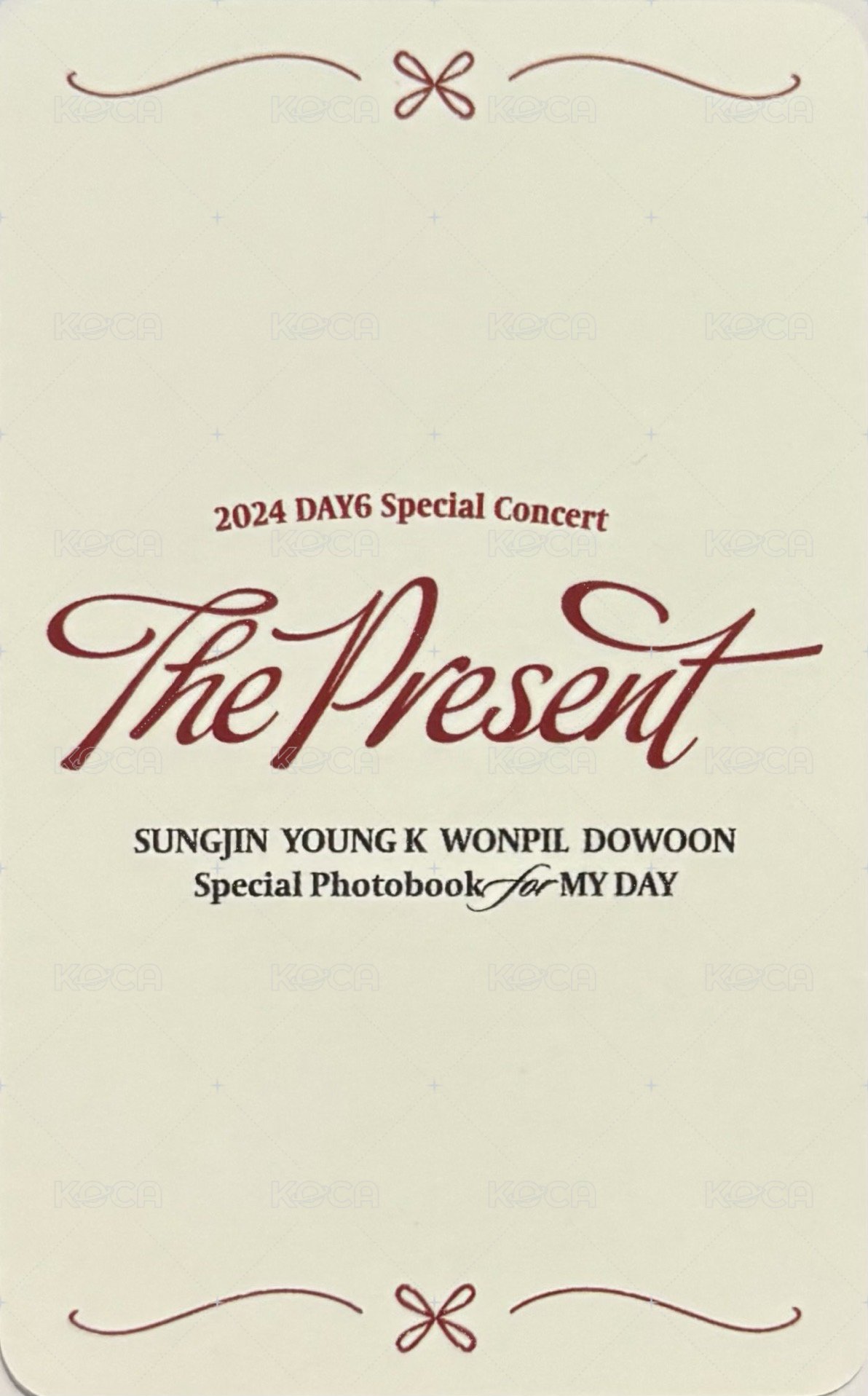 24聖誕控 fans 寫真書 特典卡  背面