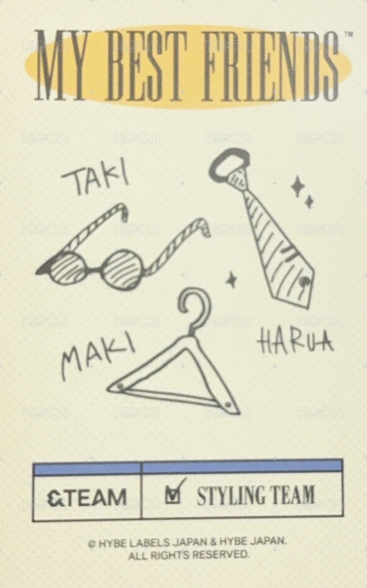 2024年曆 年曆卡 三人卡 Maki&Taki&Harua 背面