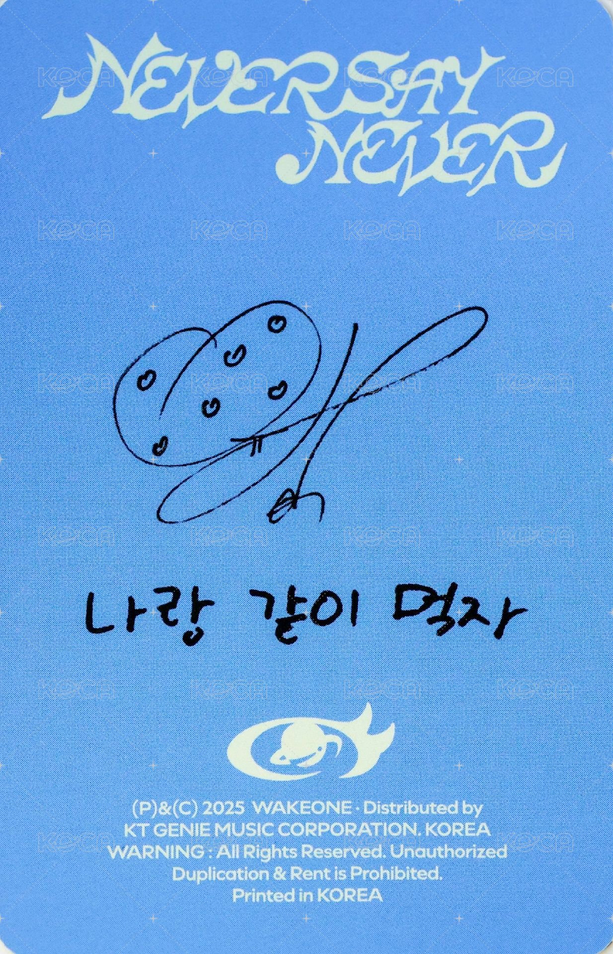 正規一 專輯卡 ORDINARY ver. 背面