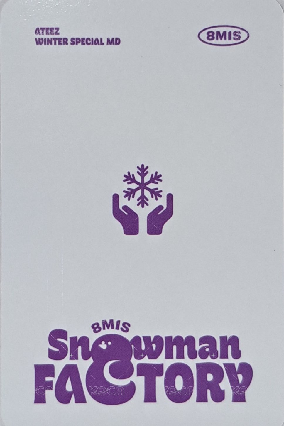 ATEEZ WINTER SPECIAL MD : SNOWMAN FACTORY  周邊卡  背面