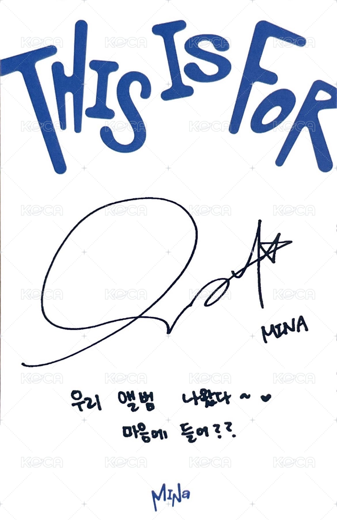 正規四 專輯卡 for ver. 背面