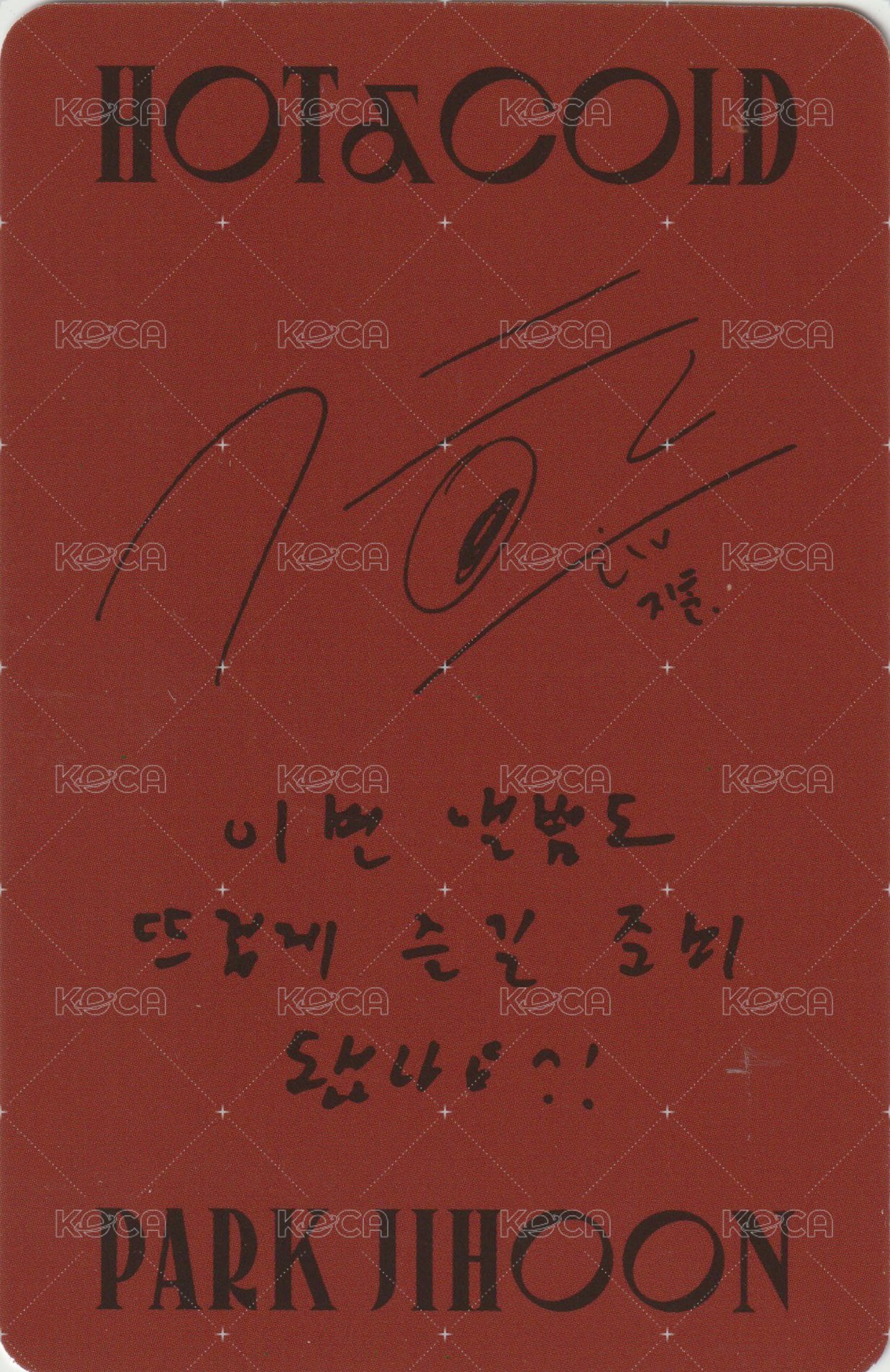 HOT&COLD 專輯卡 (LIGHTNESS ver.) 背面