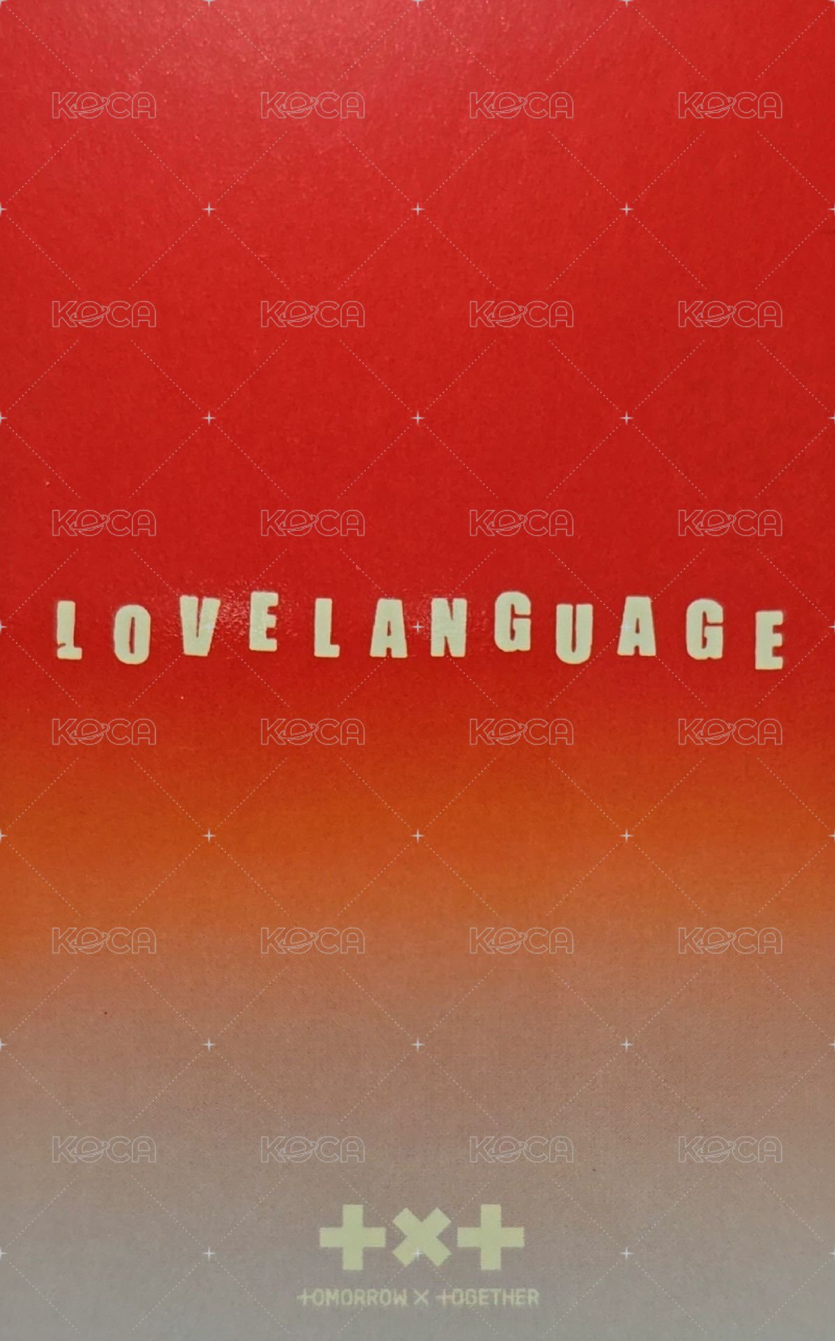 愛之語 日咖 特典卡  背面