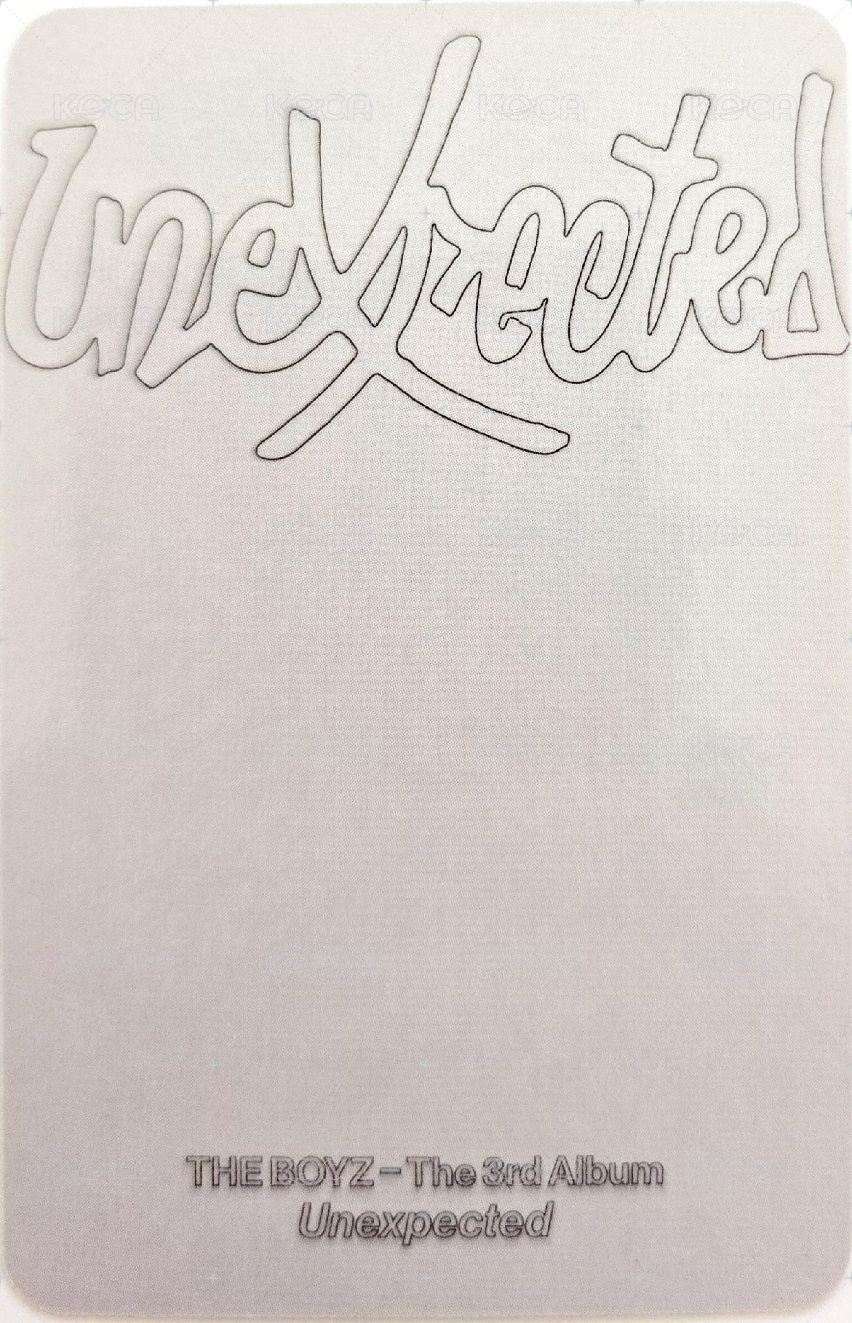 Unexpected k4 特典卡 暖暖包ver. 背面