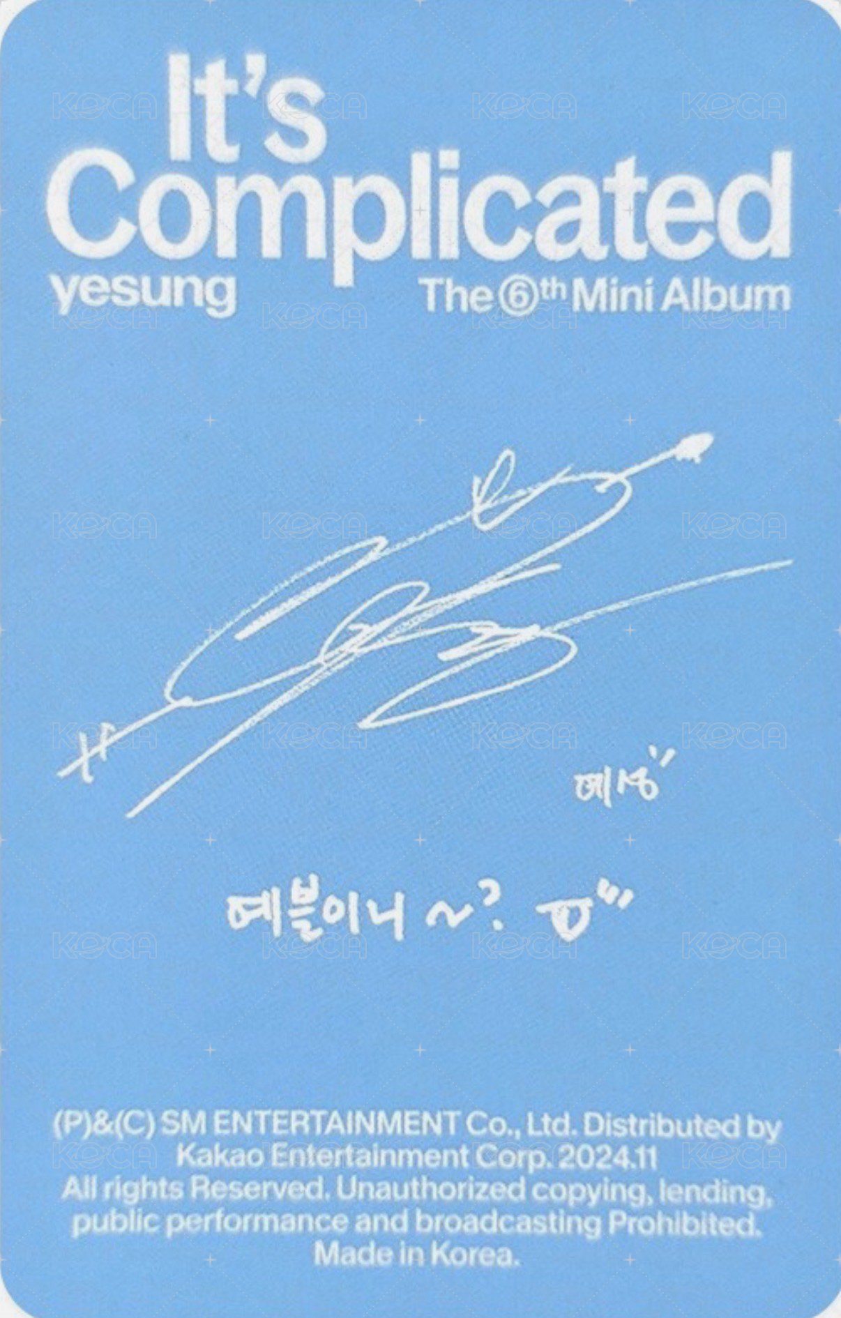 迷六 專輯卡 Feelings ver. 背面