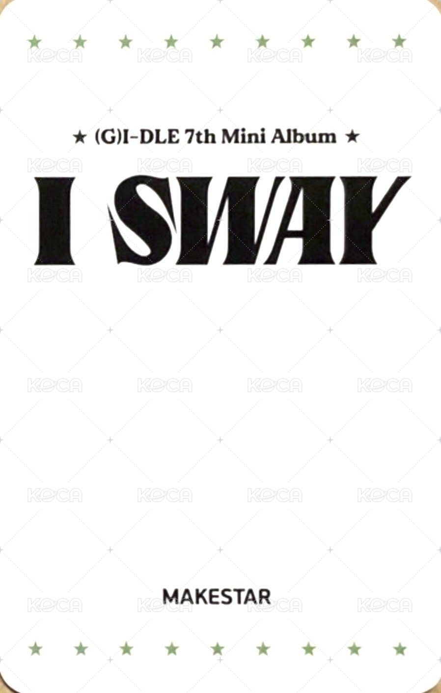 I SWAY ms 7.0 特典卡 熊貓麵 背面