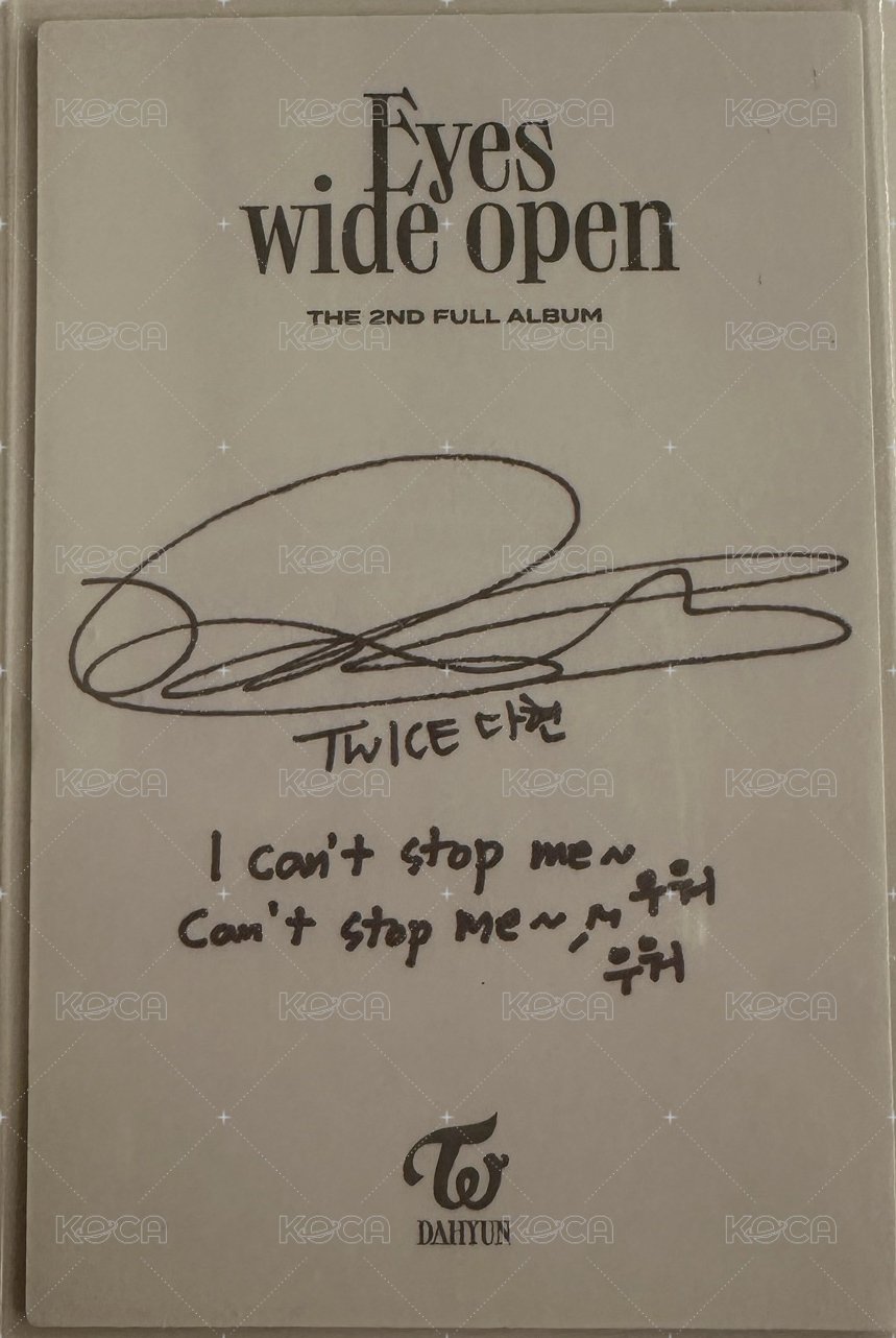 Eyes Wide Open 專輯卡  背面