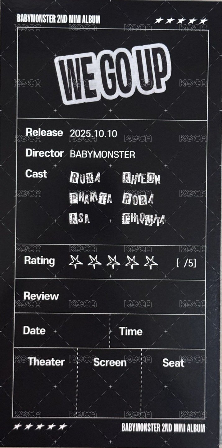 WE GO UP k4 預售 特典卡 票根 背面