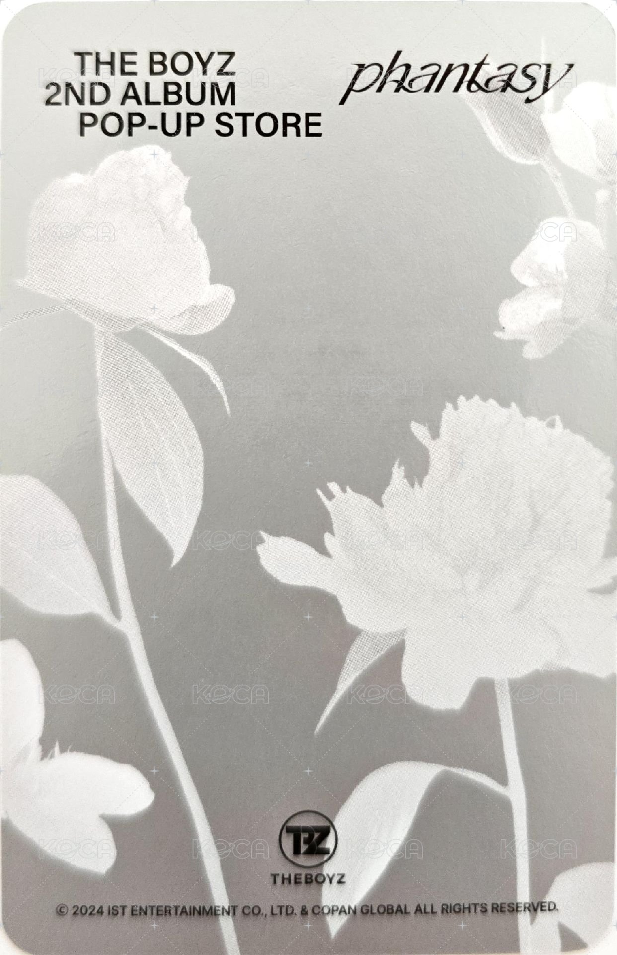 THE BOYZ 2ND ALBUM PHANTASY POP-UP STORE 入場卡 / 場限卡  背面