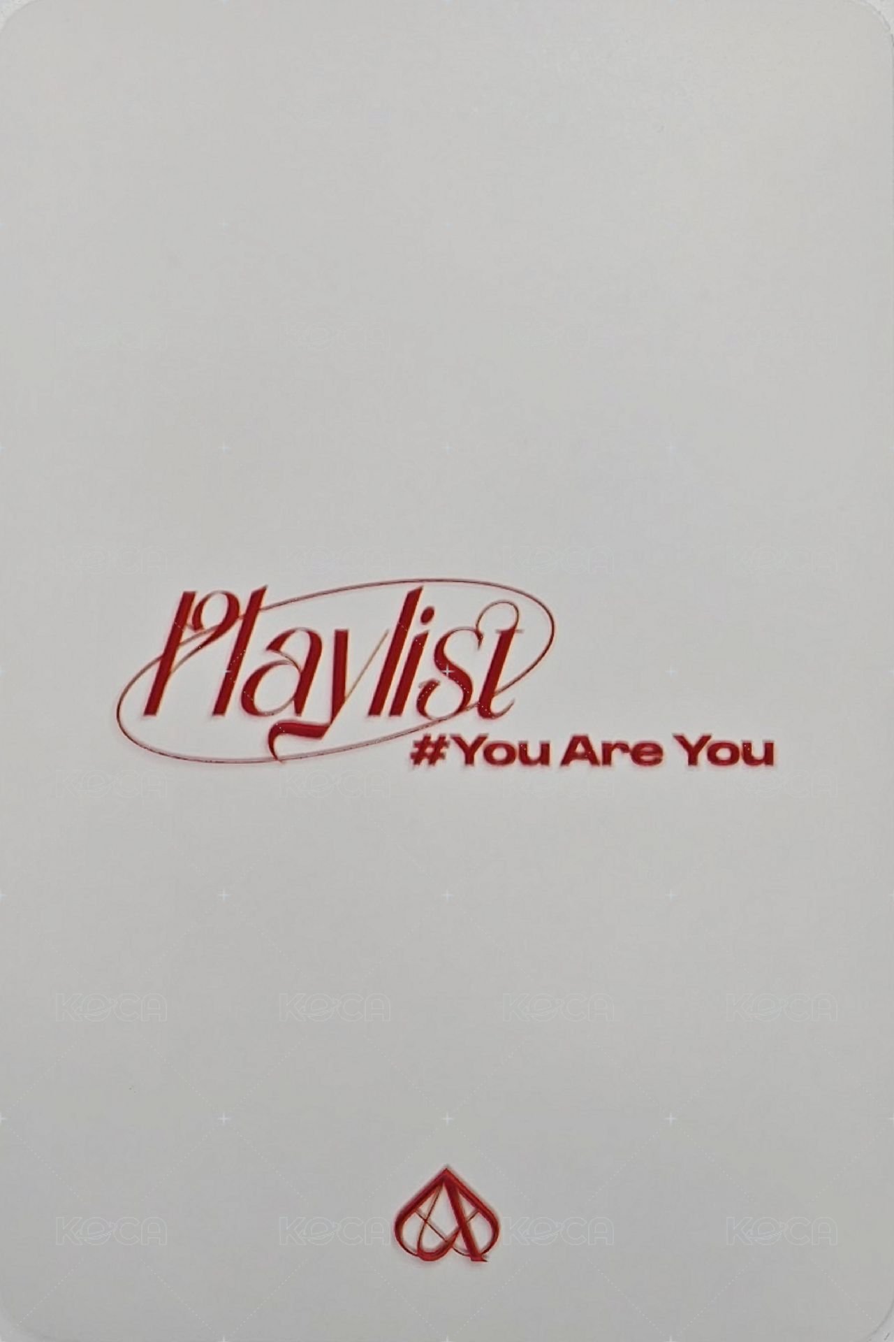 Playlist #You Are You k4 3.0 簽售卡 黑&白 ver. 背面