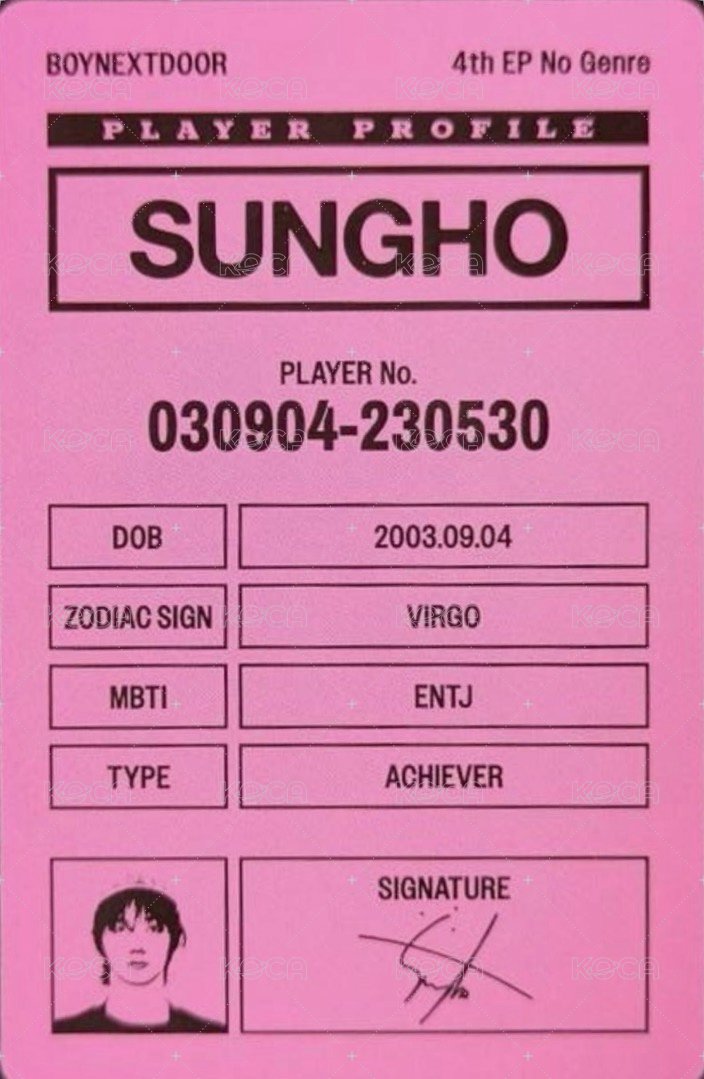 No Genre 專輯卡 Board Game ver.1 背面