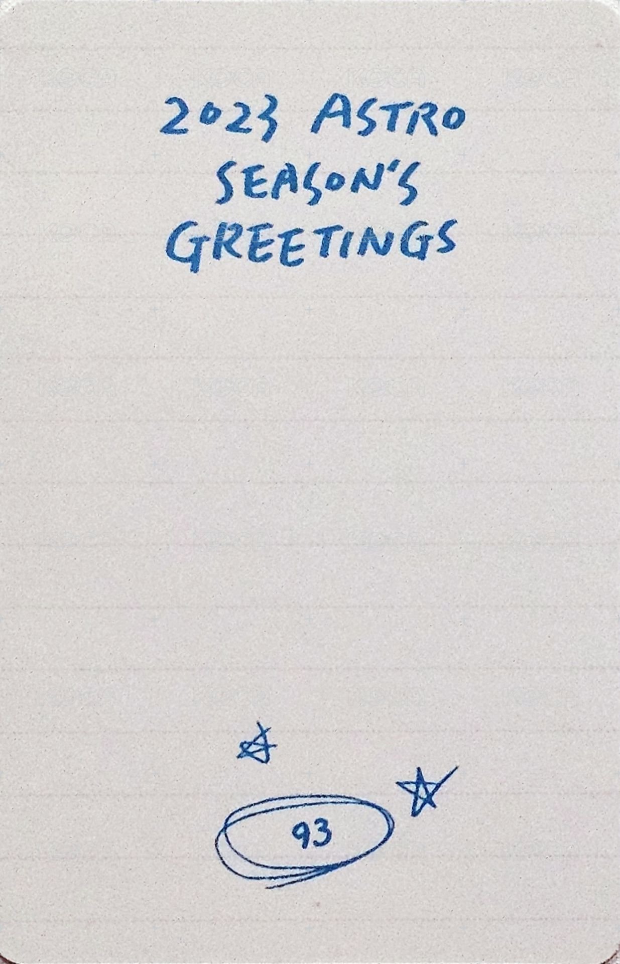 2023 年曆 隨機卡  背面