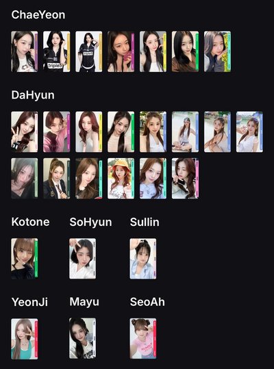 長期掛出tripleS電子卡 多13