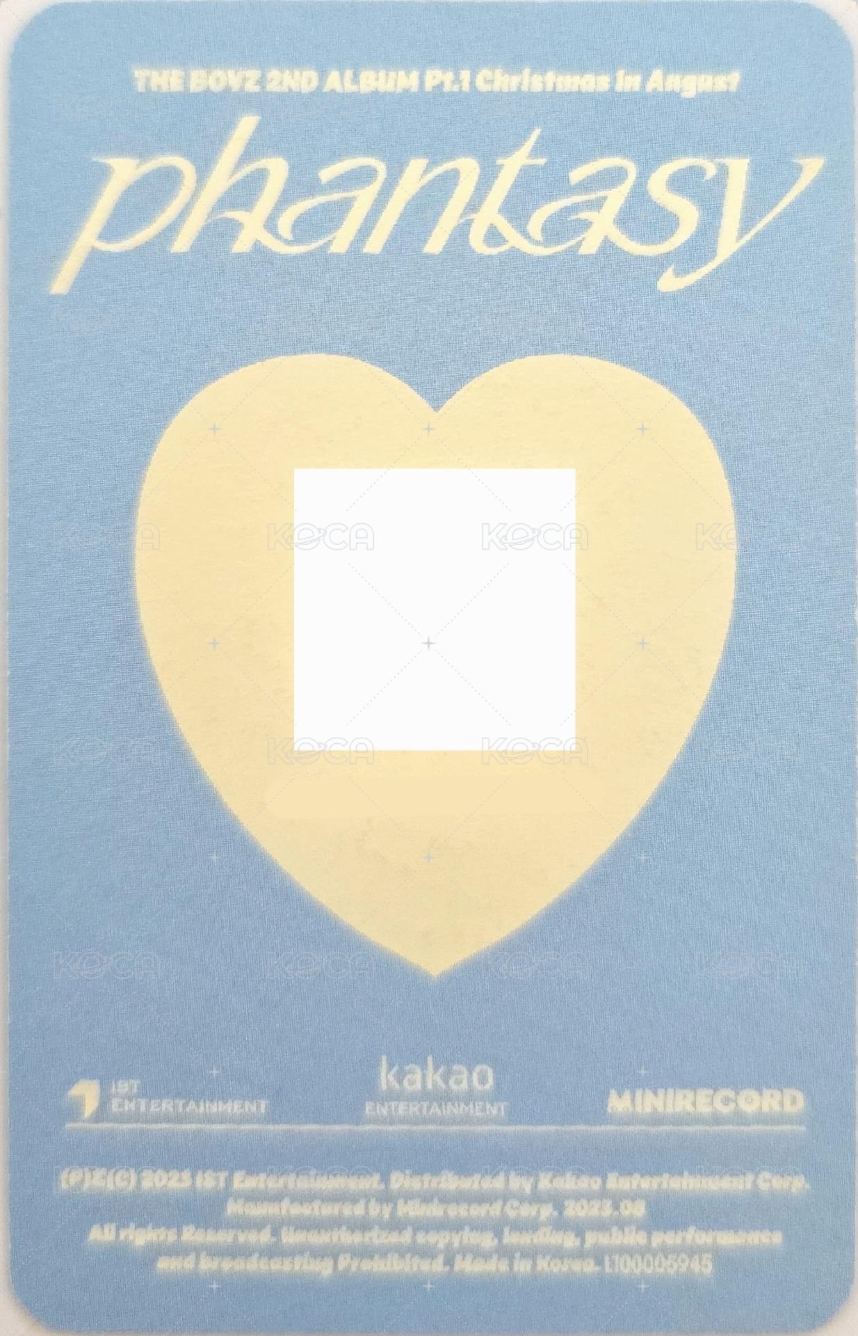 PHANTASY Pt.1 Christmas In August 專輯卡  背面