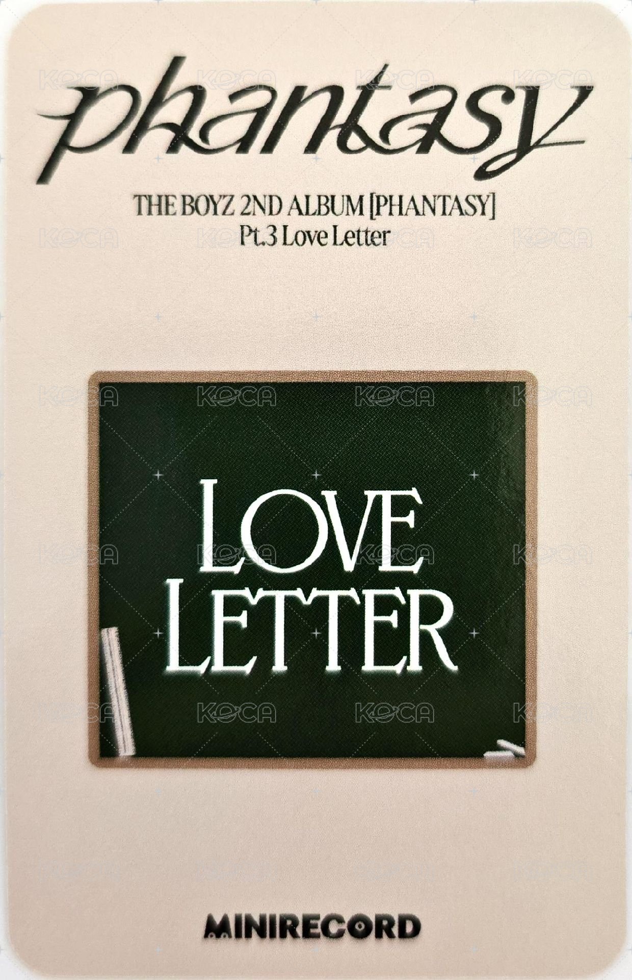 PHANTASY Pt.3 Love Letter MINIRECORD 3.0 簽售卡 名牌ver. 背面