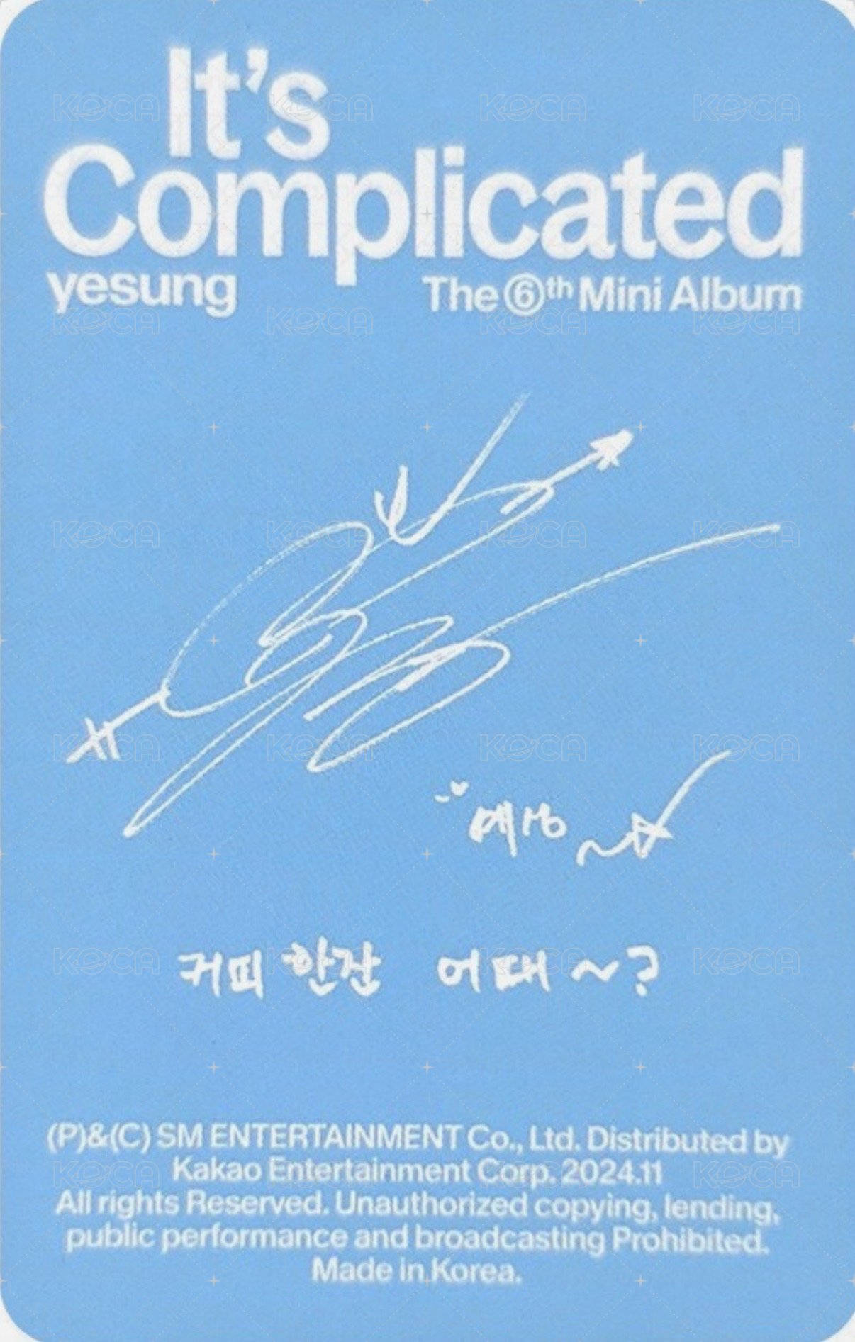 迷六 專輯卡 Feelings ver. 背面