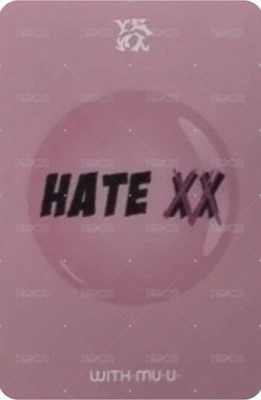 HATE XX wm 線上4.0 簽售卡  背面