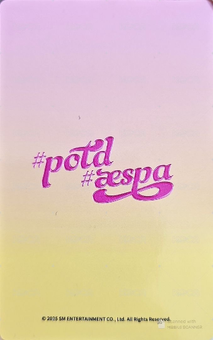 #potd展會 周邊卡 aespa 廣州快閃痛包 背面