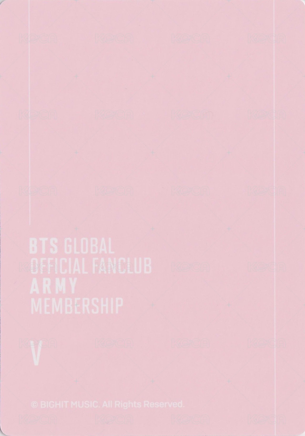 ARMY 會員禮卡 十期 背面