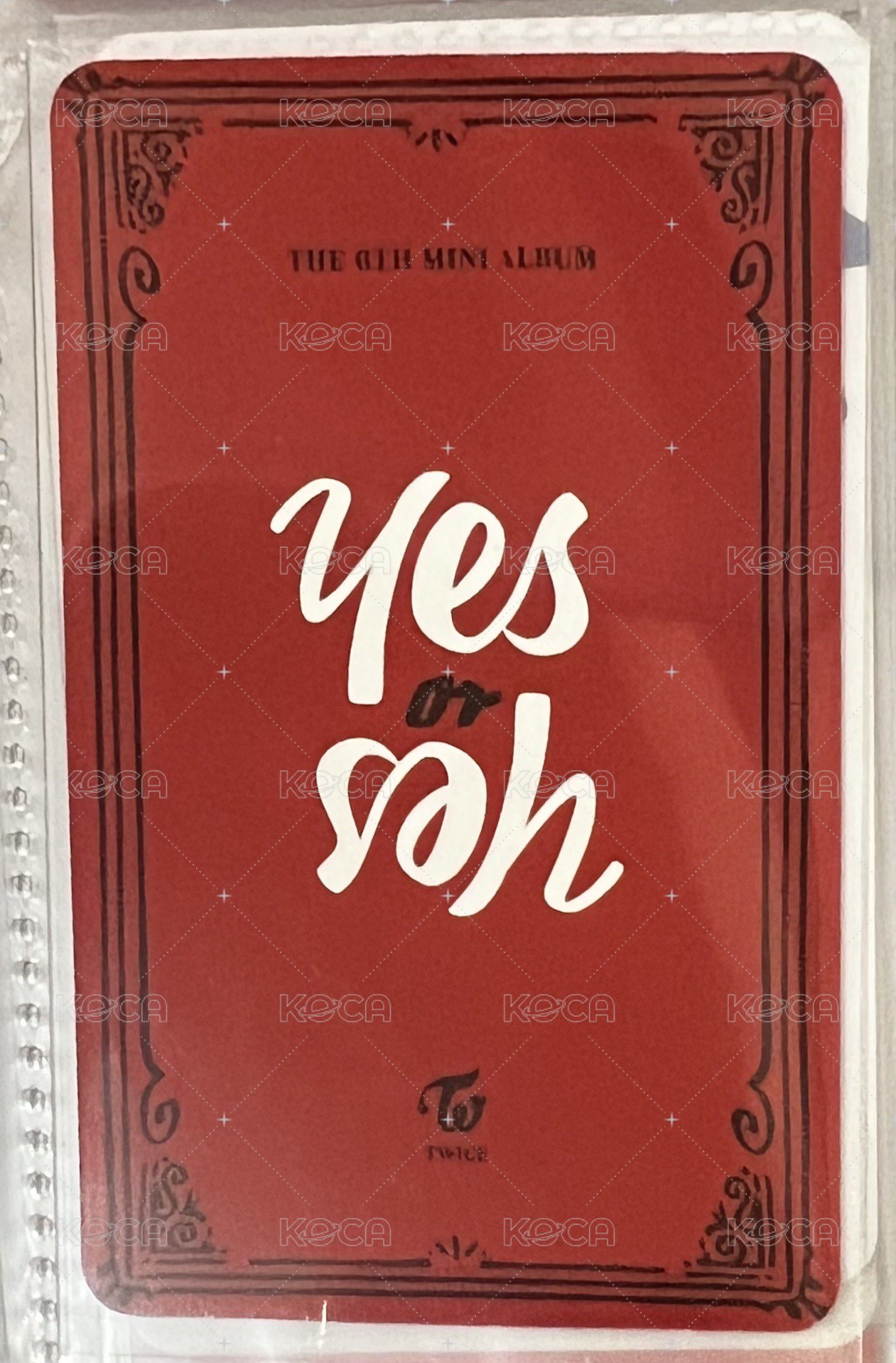 YES or YES 專輯卡 紅框瑜 背面