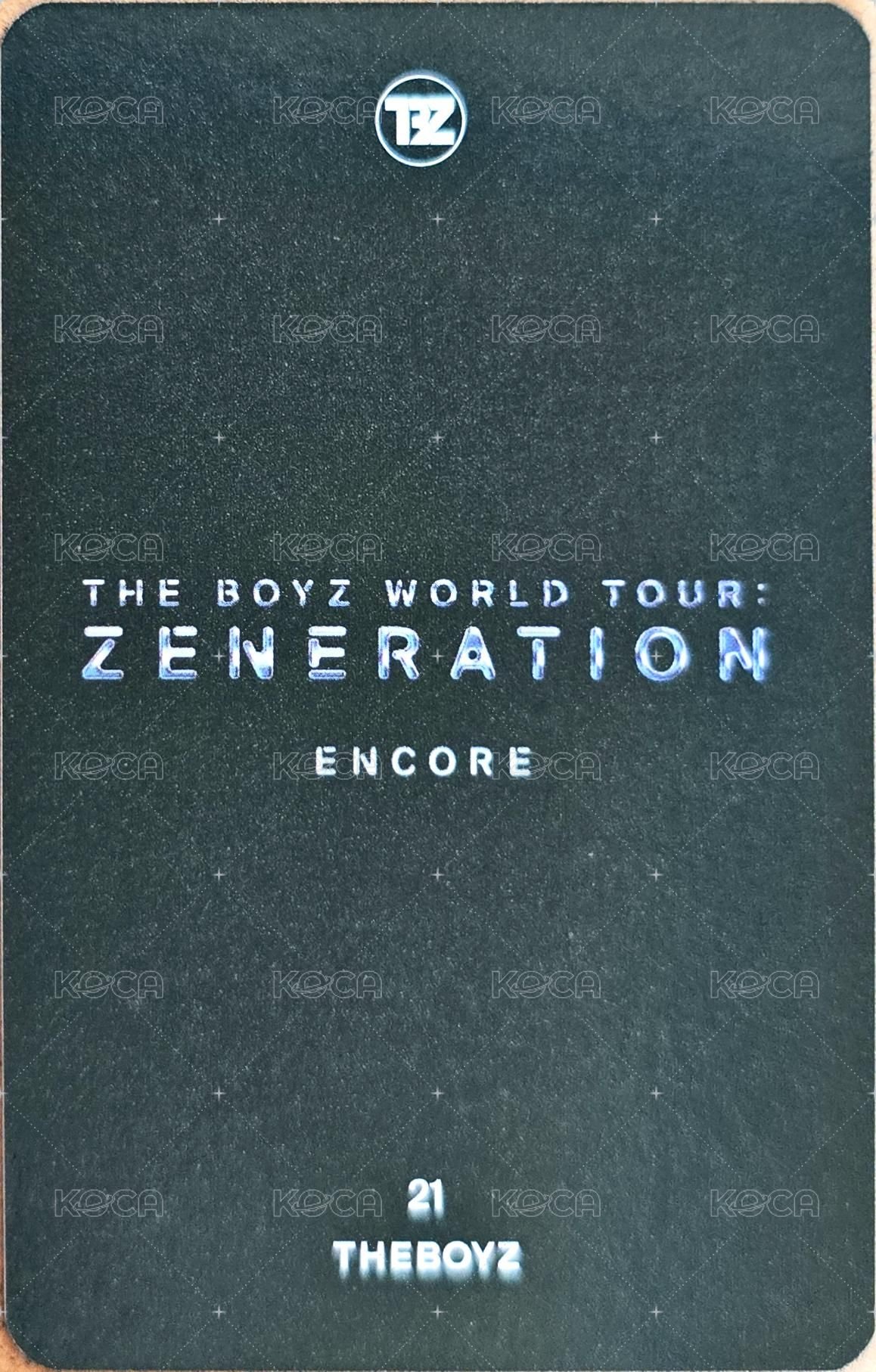 THE BOYZ 2ND WORLD TOUR : ZENERATION – ENCORE 隨機卡  背面