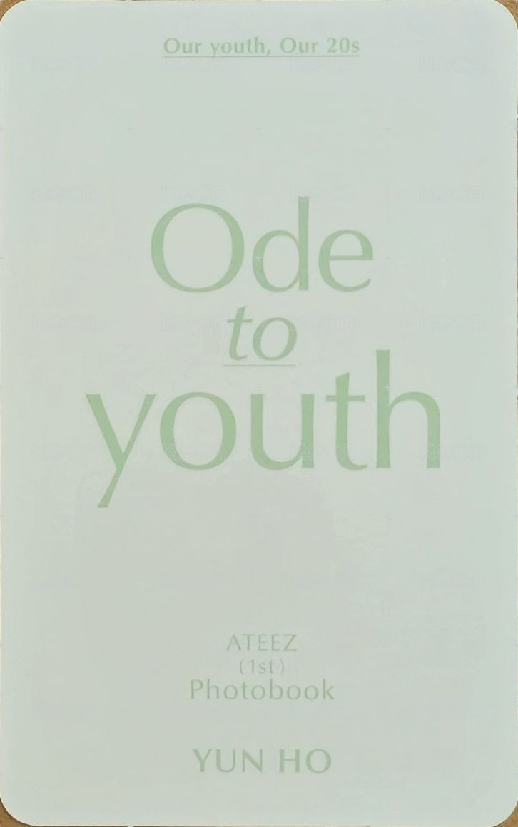 ATEEZ 1ST PHOTOBOOK;ODE TO YOUTH 周邊卡  背面