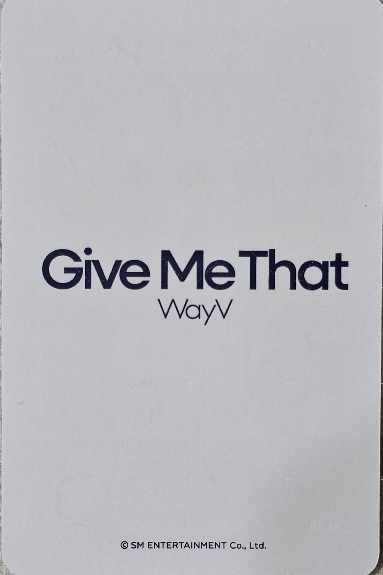 Give Me That sm 線上 簽售卡  背面